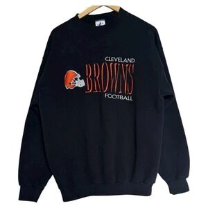 VTG Cleveland Browns Logo Athletic Sweatshirt Mens Size Large Black